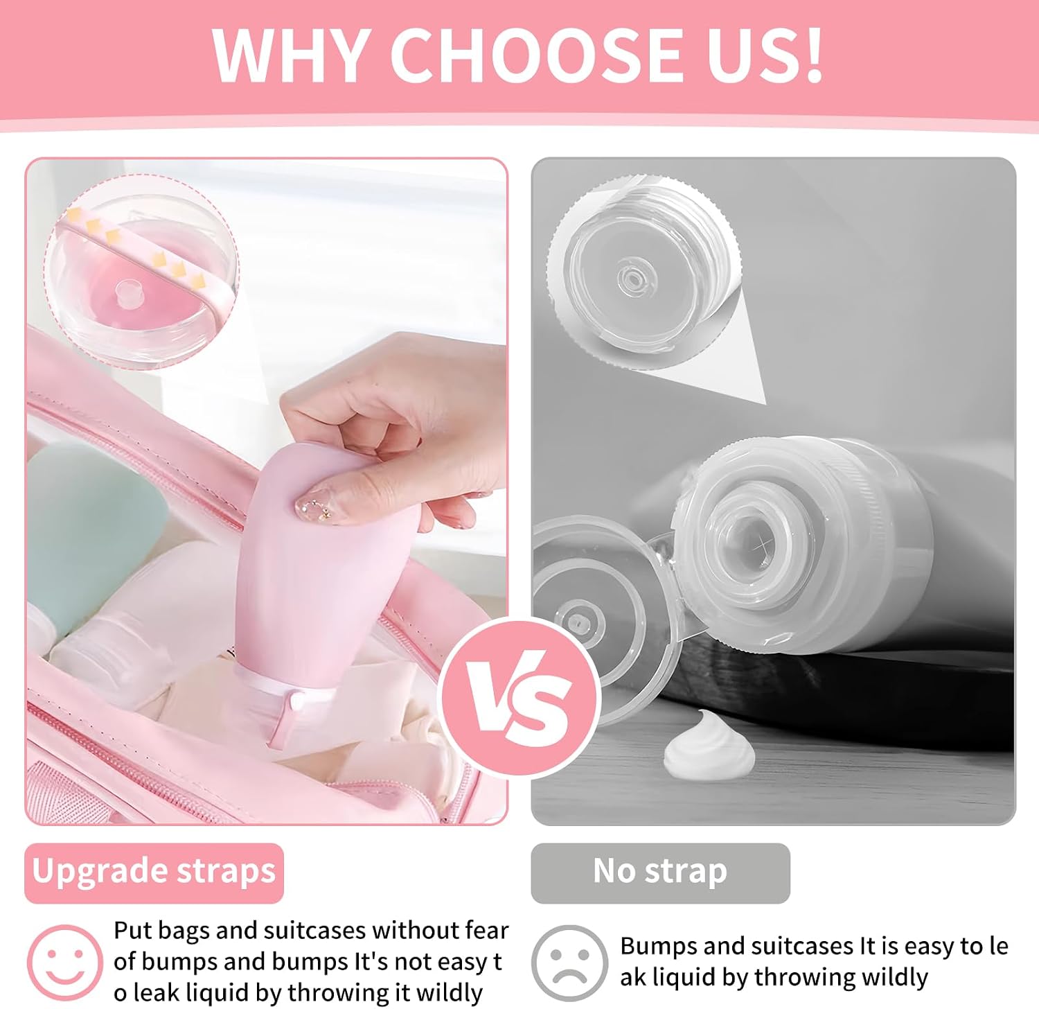 4 Pack 1oz Silicone Travel Bottles Leak Proof Squeeze Bottles For Toiletries Shampoo Conditioner Lotion Salad Dressing Travel Size Containers