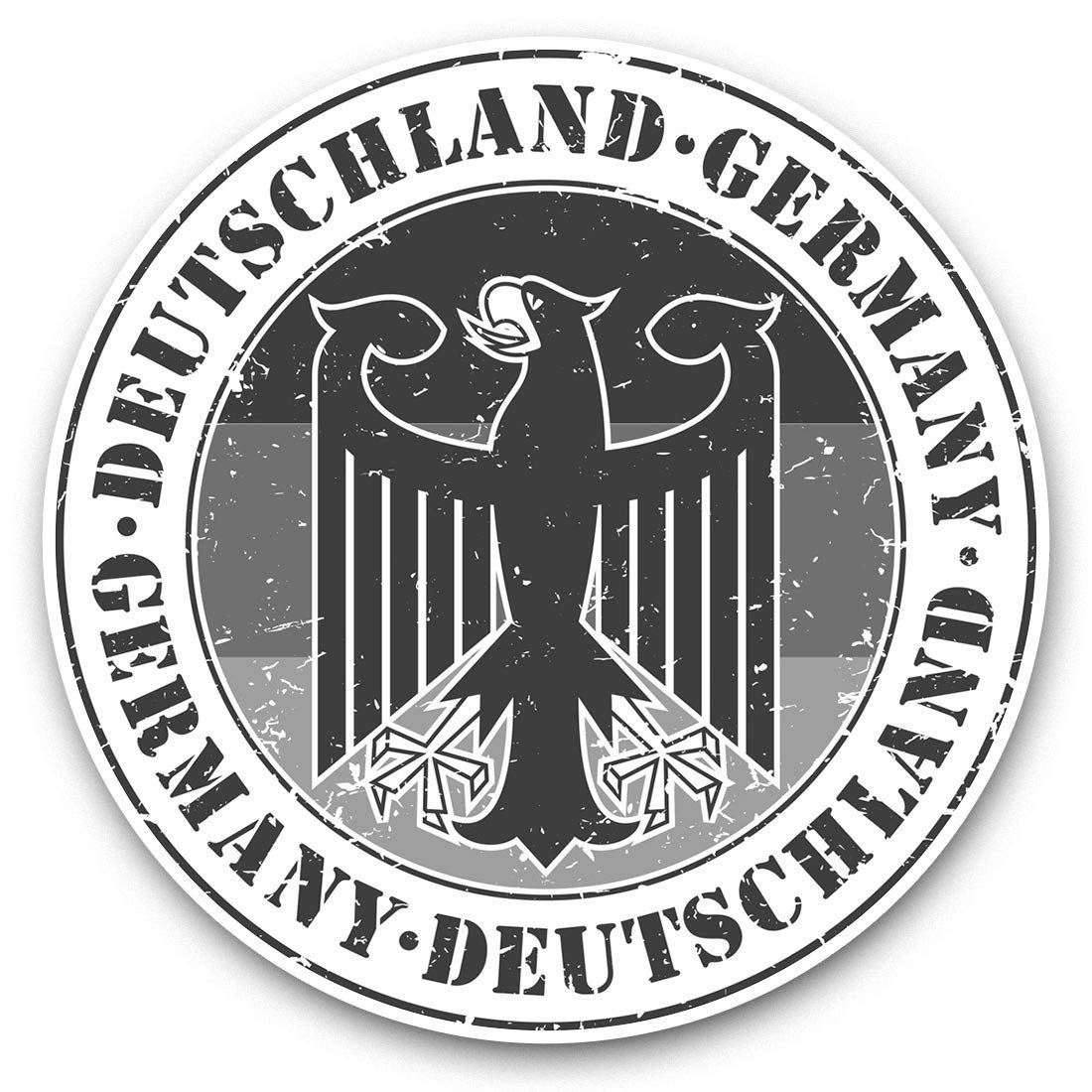 Destination Vinyl Ltd Bw Deutschland Germany Eagle 39800 2 X 7.5Cm Vinyl Stickers (Bw) - Deutschland Germany Eagle 39800