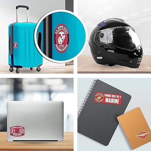 Miniatura 3 de Adhesivo redondo de la base de los marines de la provincia de Helmand Camp Leatherneck (4 pulgadas) USMC con licencia