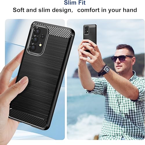 Miniatura 4 de Funda compatible con Samsung Galaxy A53 5G, funda delgada para teléfono con absorción de golpes, funda protectora de goma TPU de fibra de carbono,