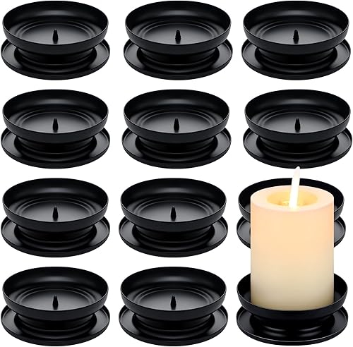 12 portavelas de pilar de 4.13 pulgadas, portavelas decorativo de hierro negro para velas de cera o LED, spa, aromaterapia, conos de incienso, boda, disponible en Yaxa Colombia