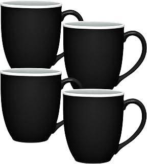 Noritake ColorTrio Graphite Set of 4 Coupe Mugs, 12 oz.