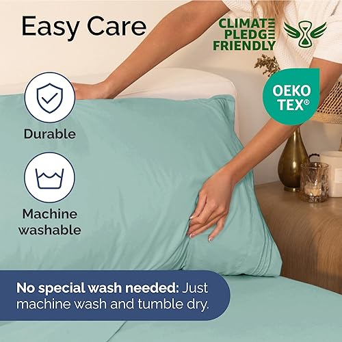 Vista 1802 de Juego de sábanas de 4 piezas tamaño king, extrasuaves, transpirables y refrescantes con esquinas profundas, sábanas de fácil ajuste y sin arrugas