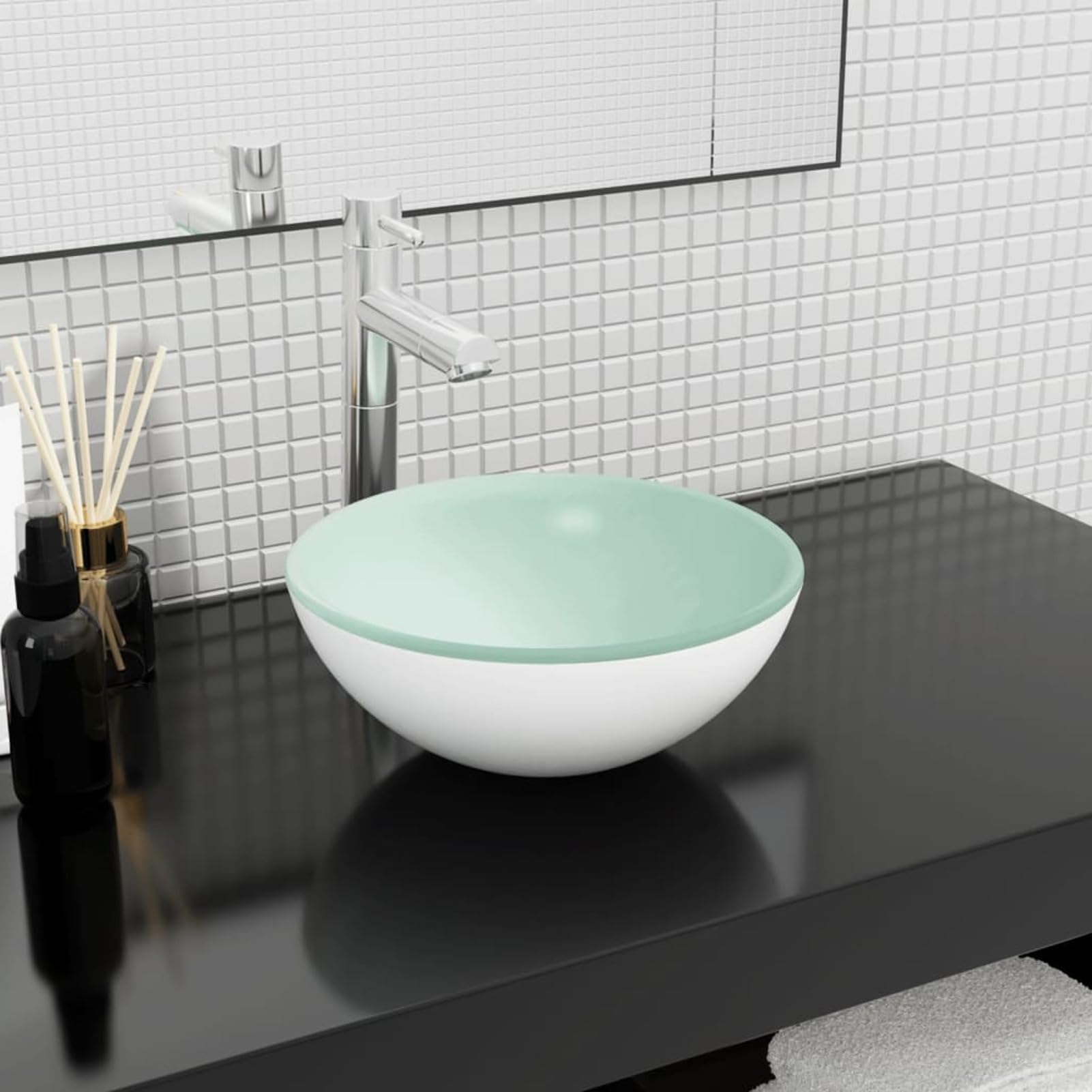 ShGaxin Lavabo de Vidrio Templado Blanco 30x12 cm, Fregadero, Lavabo Baño, Lavamanos Baño, Lavatorio Casa De Banho, Mueble Lavabo sobre Encimera