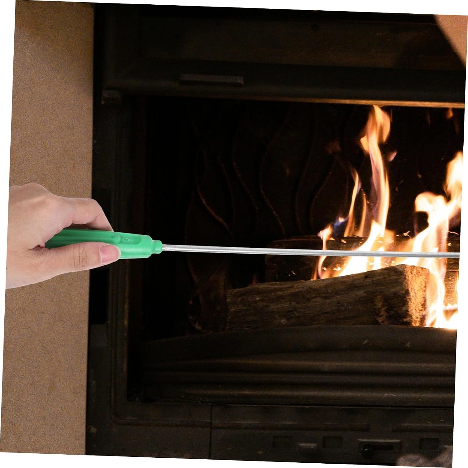 ORFOFE Multi Purpose Fire Hook Poker Stick Heavy Duty BBQ Tool for Outdoor Fire Pit Fireplace Management Sturdy Handle Long Design for Safe Firewood Handling
