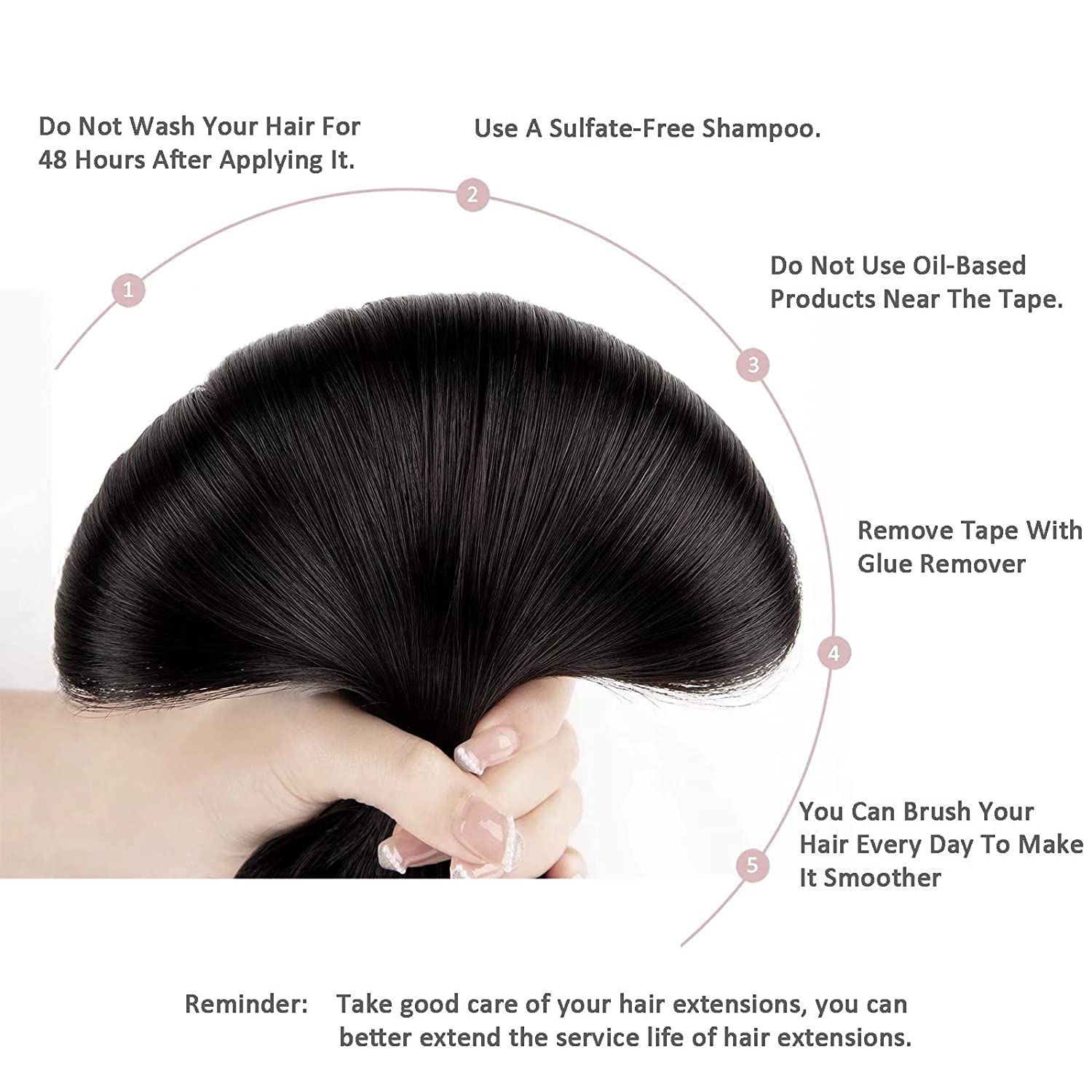 Hotlulana Extension Capelli Veri Biadesivo Nero(#1) Extension Capelli Veri 22Pollici 40pcs 55cm 100g Extension Biadesive Capelli Veri Invisible Skin Weft Tape in Hair Extensions Human Hair