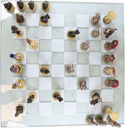 Miniatura 4 de Ebros Gift Juego de ajedrez con temática histórica, ejército de faraón ptolemaico egipcio contra Augusto César, Imperio Romano, Centuriones, piezas