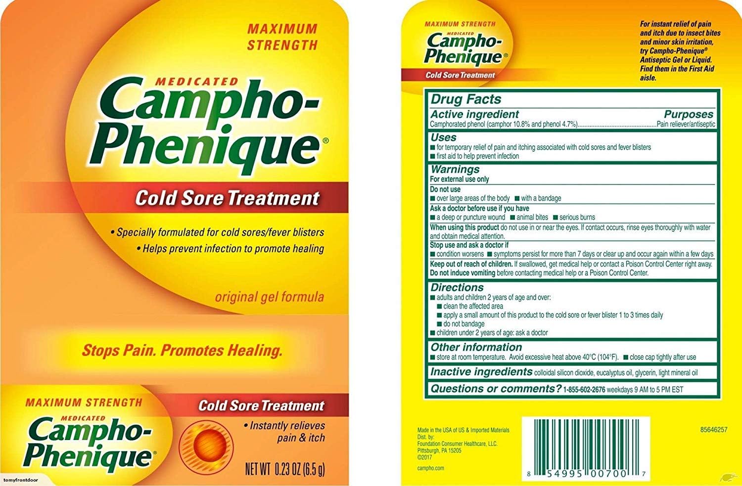 Campho-Phenique Cold Sore Treatment 0.23 oz (Pack of 3) : Health & Household