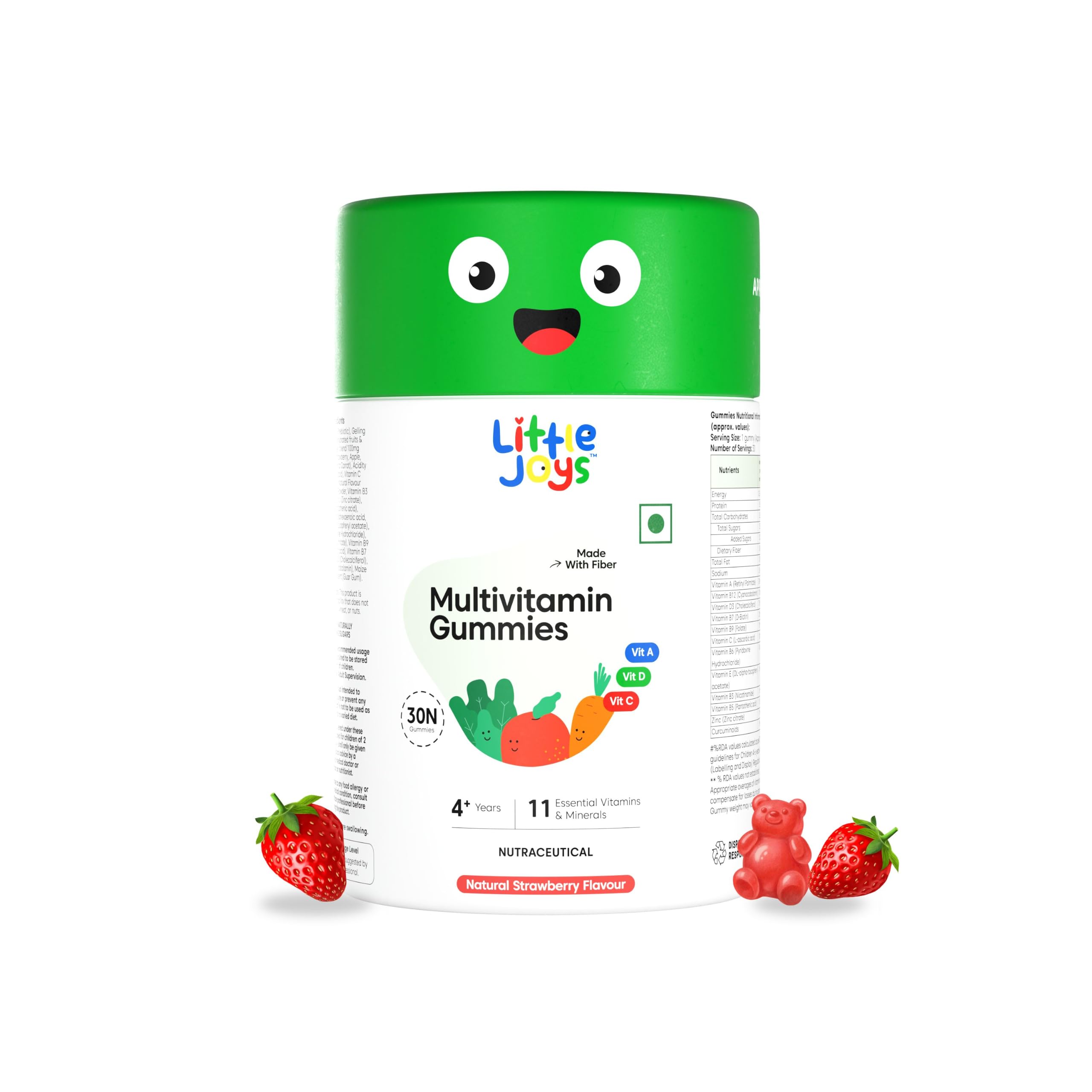 Little Joys Multivitamin Gummies | 7-12 Years |With 11 Vitamins & Minerals | 30 Day pack | Improves Immunity, Bone health & Antibody Production | No Added Sugar | Strawberry Flavour — Amazon image 13