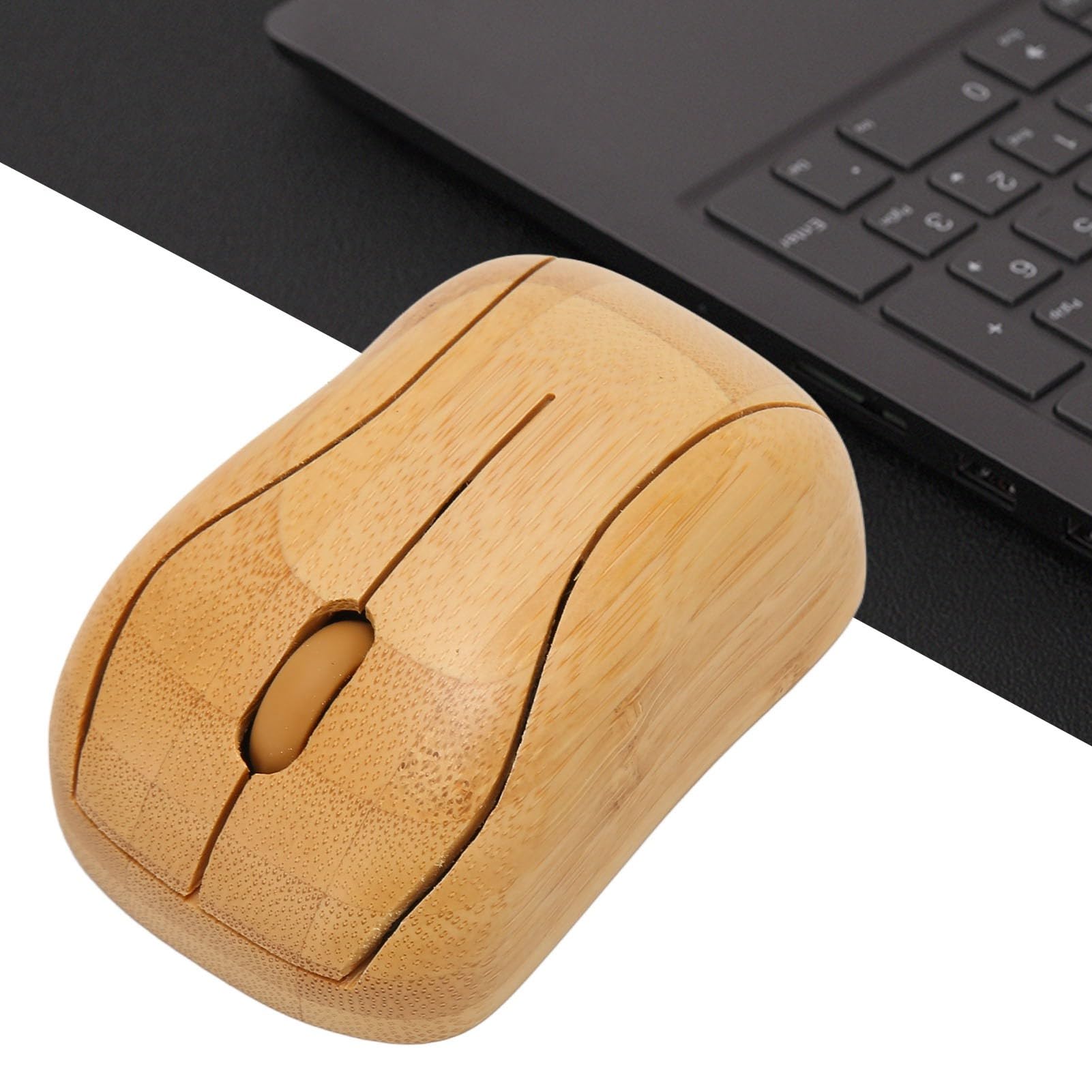 Ratón Inalámbrico de Madera de bambú Creativo, Ratón Práctico para Computadora Portátil de Oficina de Negocios, 3 Niveles de dpi de Ajuste, 800-1200-1600 dpi, para Trabajo,