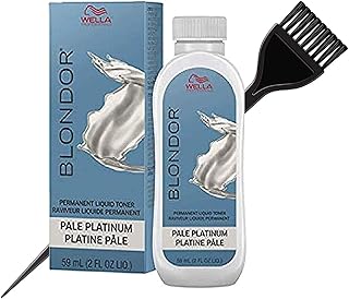 Wella BLONDOR Permanent Liquid Hair TONER (w/Sleek Tint Brush) Blonder Haircolor Hair Color Dye (18 - Pale Platinum #18)