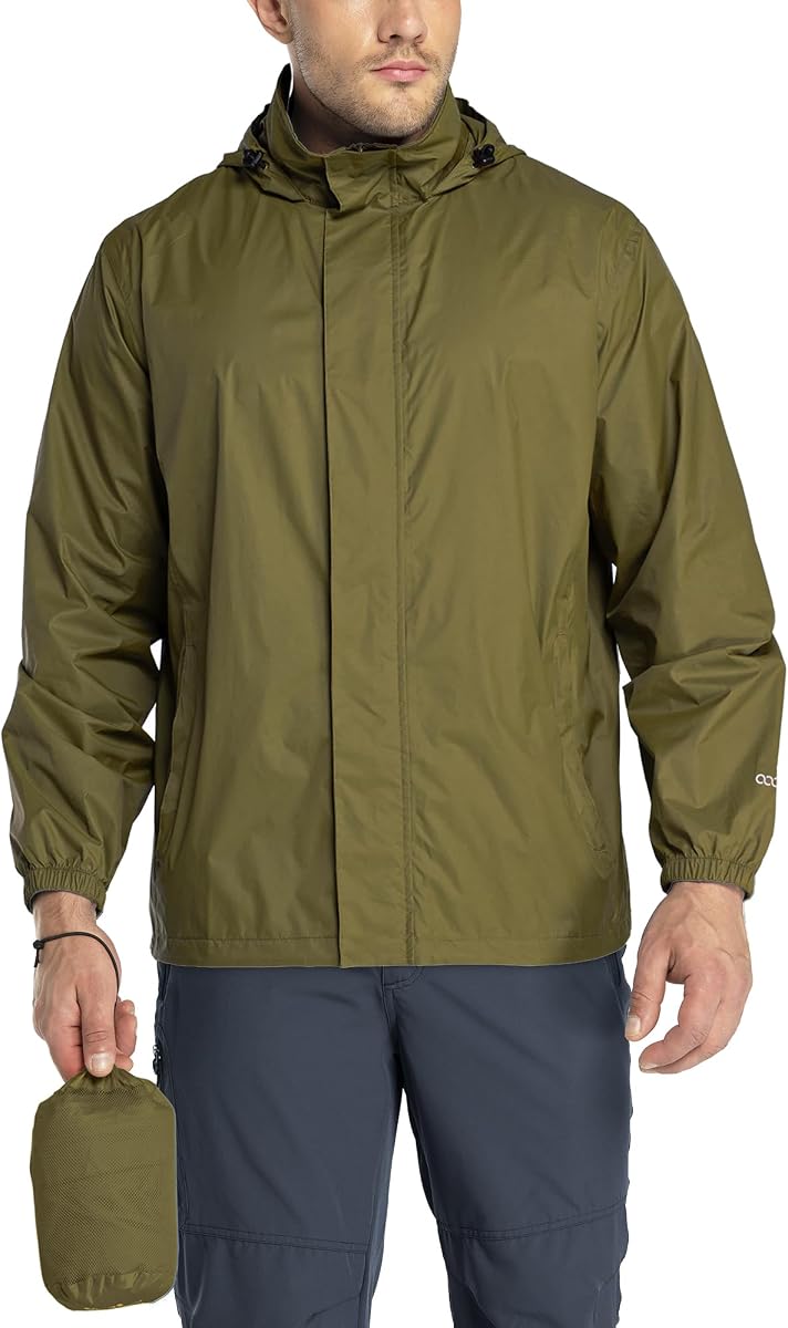 Chaqueta impermeable plegable de 33.000 pies, chaqueta impermeable ligera para hombre, impermeable con capucha para cortavientos de ciclismo y Golf