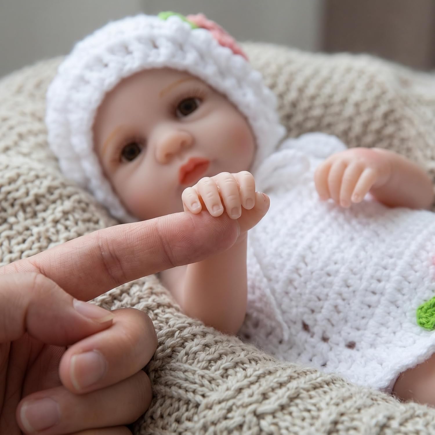 TERABITHIA 10inch Mini Cute Lifelike Silicone Vinyl Full Body Reborn Baby Dolls Washable for Girl image 4