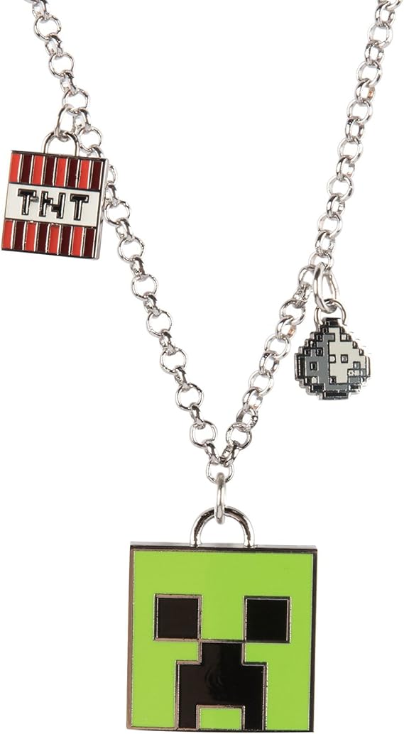 Amazon Jinx Minecraft 魅力的なクリーパーチャームネックレス ティーンの女の子と女性向け ネックレス 通販