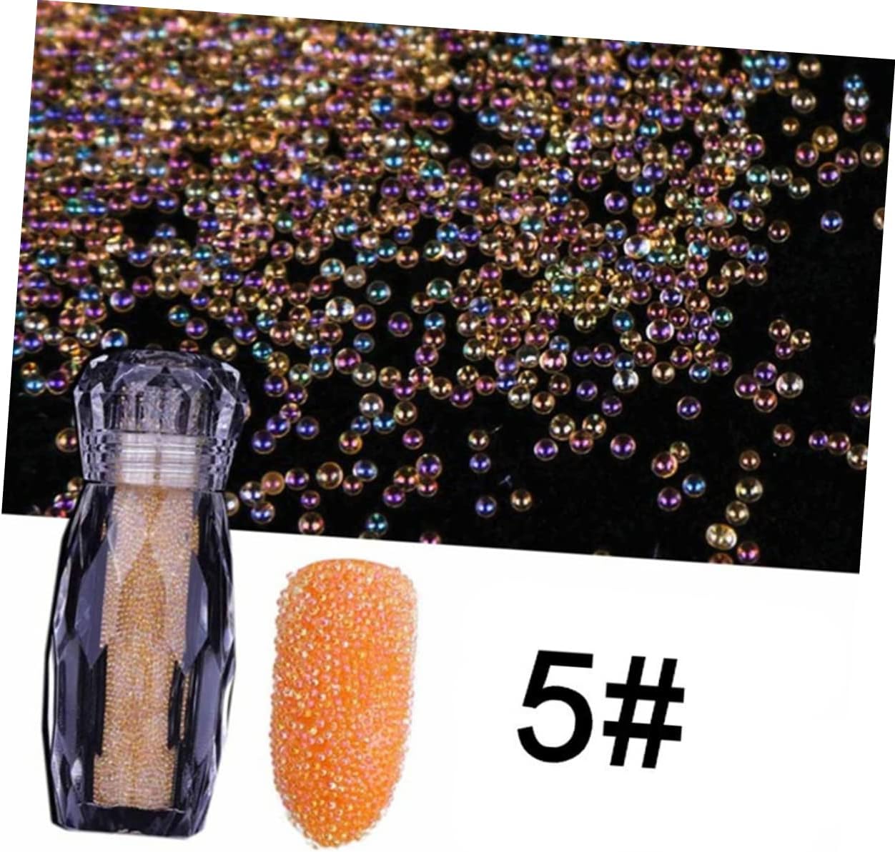 5pcs Multicolored Nail Art Rhinestones Beads for DIY Manicure Accessories Nail Decoration Stickers Colorful Designs for Enthusiasts