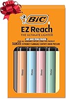 BIC EZ Reach Lighters Pastel 6-Pack: Child-Resistant, Extended Wand for Safe Candle Lighting & Fire Starting