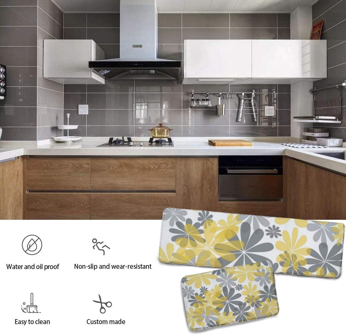 HomeCloud Rubber Kitchen Mats - Set of 2 -6