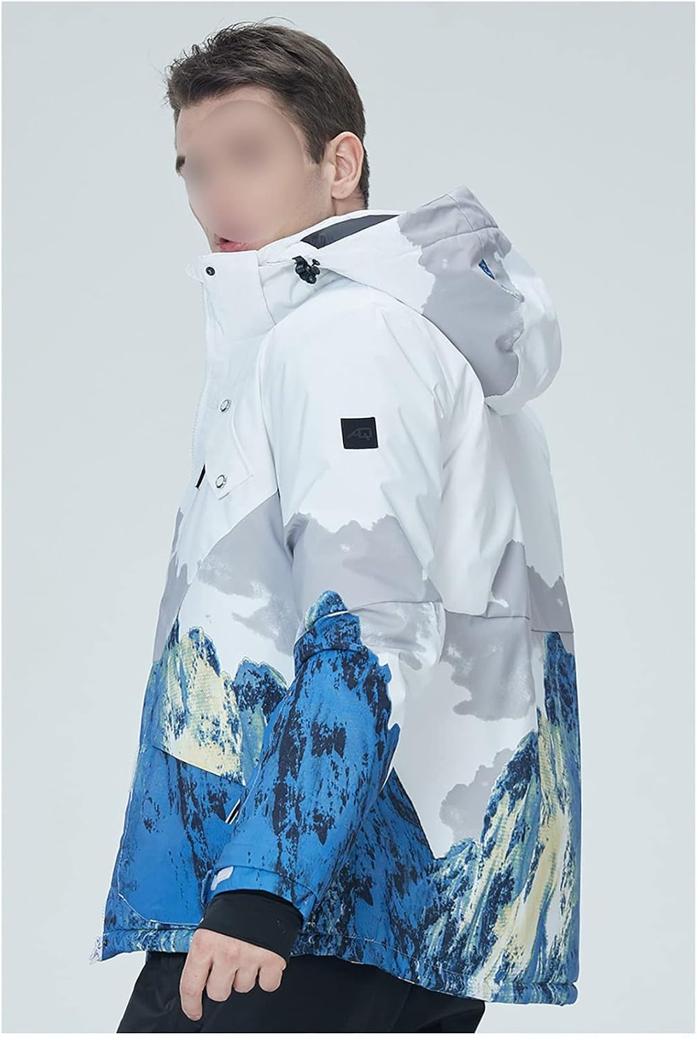 CLSQLXYJZC Women's and Men's Ski Clothes, Winter Warm and Thickened Waterproof Windbreaker Hooded Snowboard Snow Coat, for Outdoor Mountain Ski Snow Jacket (Color : White, Size : XX-Large)