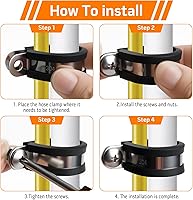 Vista 4 de 20 piezas de abrazadera de cable de 1/2 pulgada de acero inoxidable 304, abrazadera de tubo acolchada y aislante de tipo R, abrazaderas resistentes