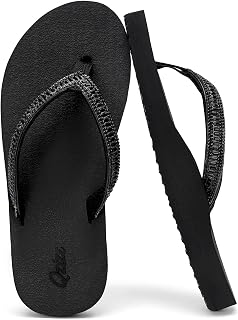 Women's Flip Flops with Rhinestone, Arch Support Yoga Mat Sandals | Cushion, Lightweight, Flexible,Comfort,Fashion,Summer Beach, Travel,Slip on,Water,Indoor,Outdoor Shoes