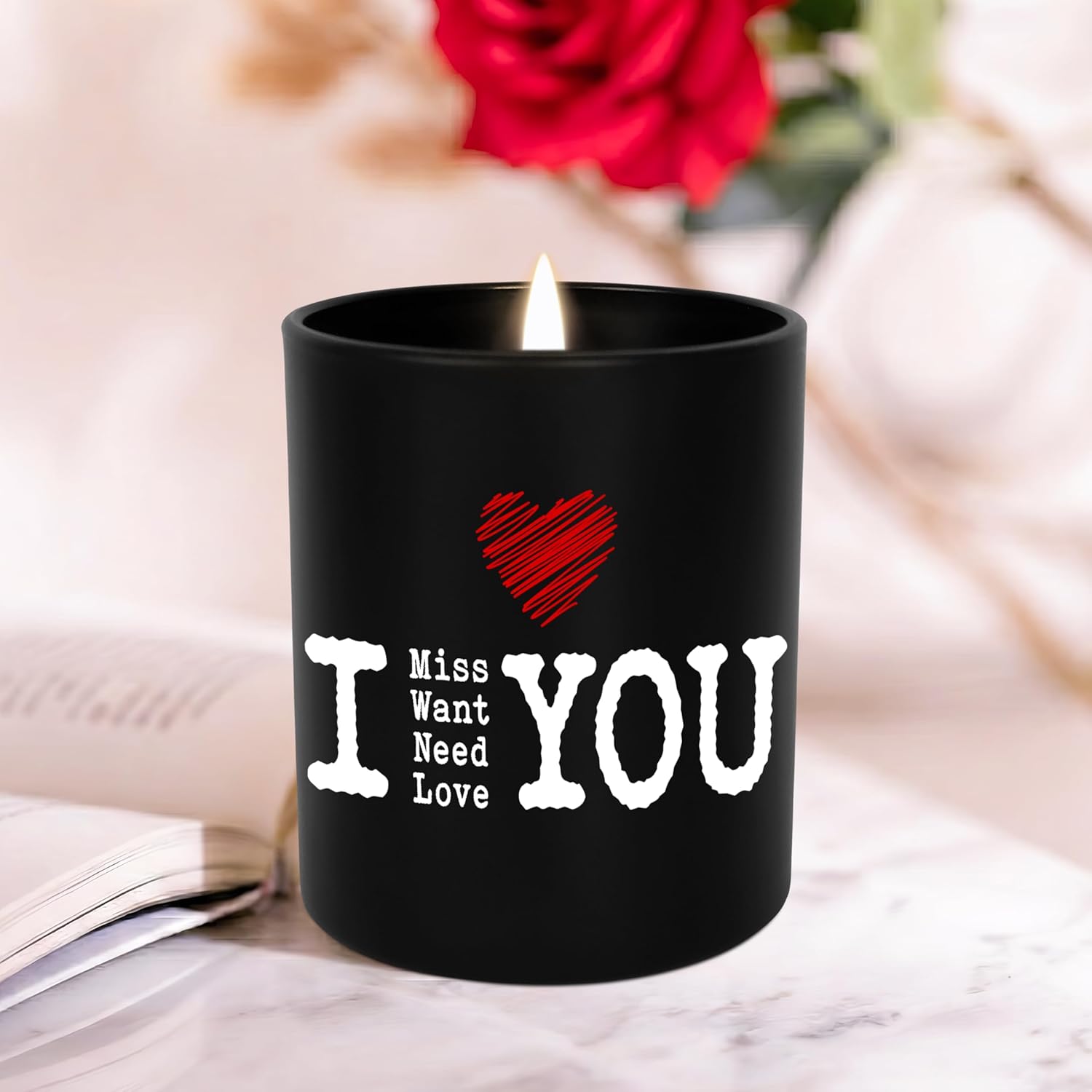 Valentines Day Gifts for Her Him - Long Lasting Vanilla Lavender Scented Candle 10 oz - Anniversary Couple Wedding Engagement Birthday Gifts for Girlfriend Boyfriend Husband Wife Him Her Women Men - Image 3