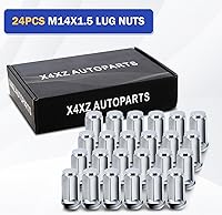 Vista 8 de 24 tuercas hexagonales M14x1.5 de 3/4 pulgadas de 0.748 in de longitud, tuerca de rueda cromada estilo fábrica para Silverado Avalanche Suburban