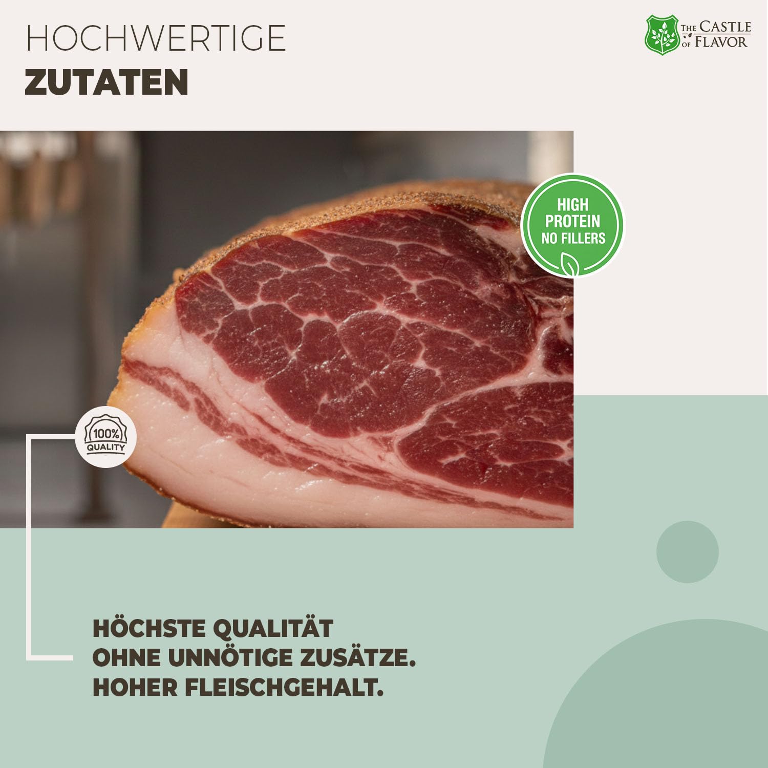 Geräucherter Speck – traditionell geräuchert und mit Kräutern verfeinert- Wurstwaren 400g - Trockenwurst - Rohwurst - Dauerwurst am Stück - Trockenfleisch - getrocknete Wurst Snack