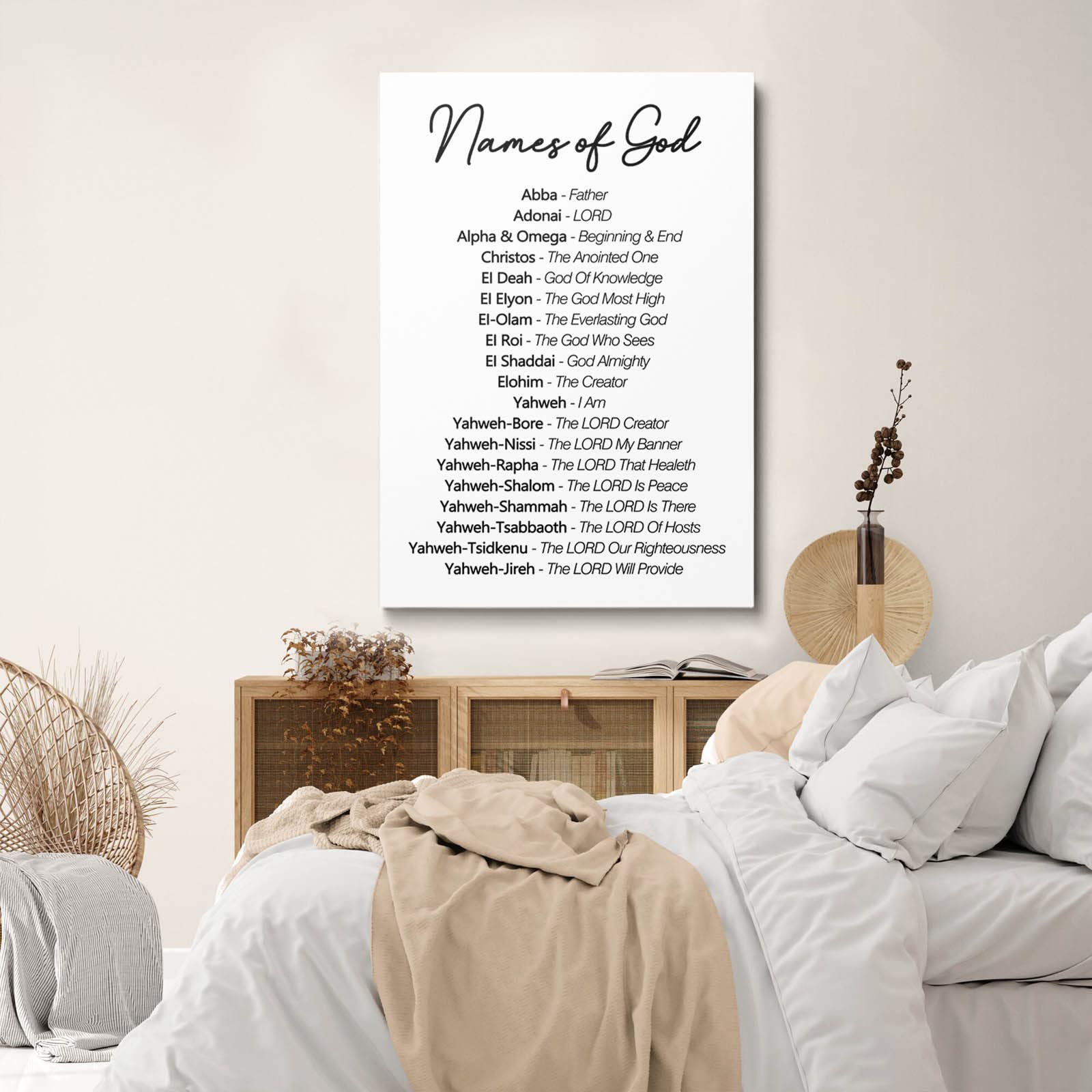 Lot De 3 Affiches Sur Toile Avec Versets Bibliques & Nœud Bleu - Déco Murale Inspirante Sans Cadre, 20x25 Cm