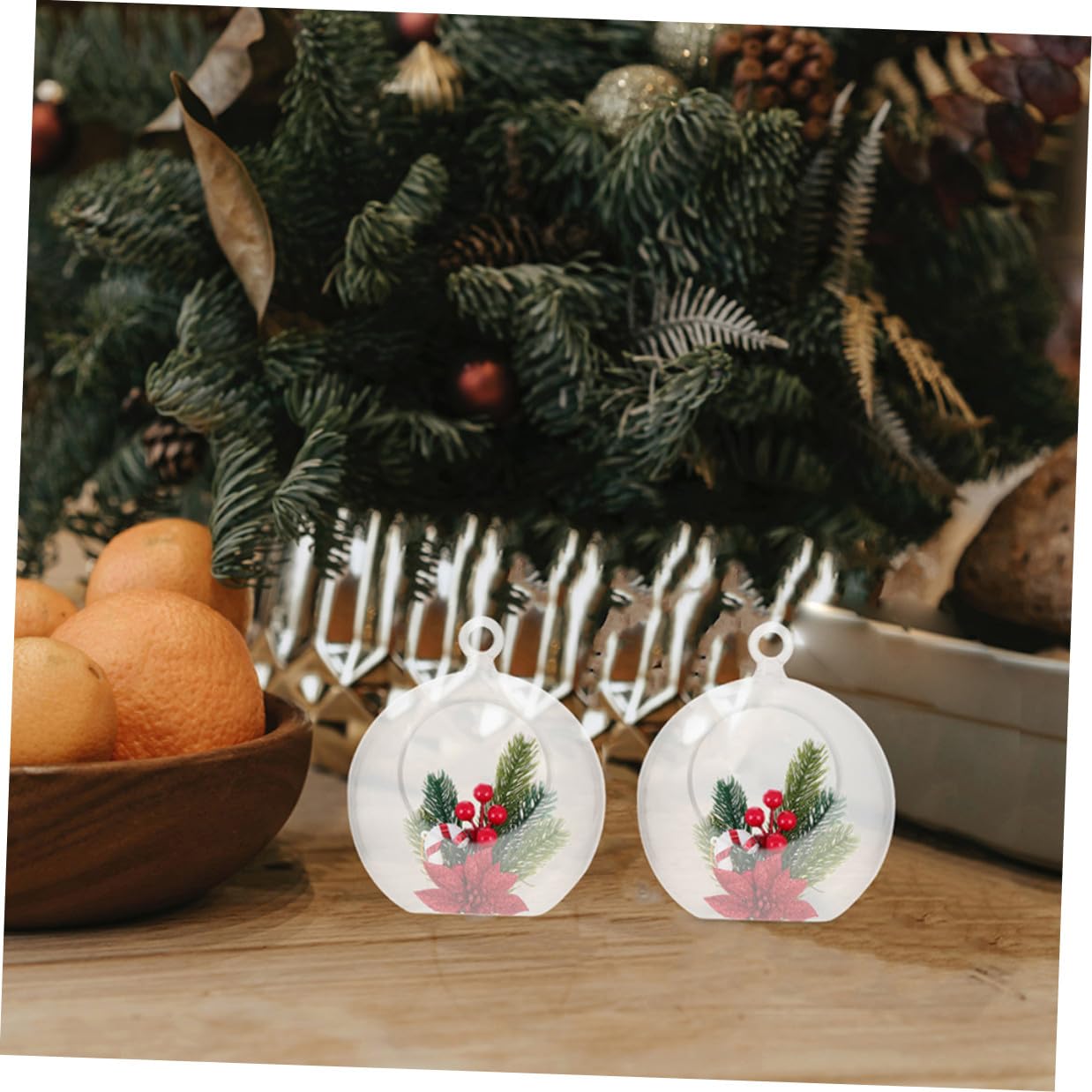 SEWACC Bolas de Adorno Transparentes Huecas de 8 Cm para Colgar, 20 Unidades de Plástico Resistente para Decoración Navideña, Bodas, Cumpleaños y Fiestas, Adornos Rellenables para DIY