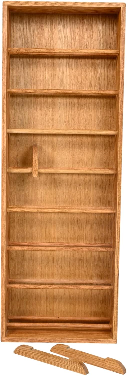 Wood Shed Hill 06 Series Dowel Style CD Storage Rack Storage Shelf Real Oak Wood Media & Display Shelves, Handcrafted in the USA (Dark, 52" x 18.25" x 6.25")