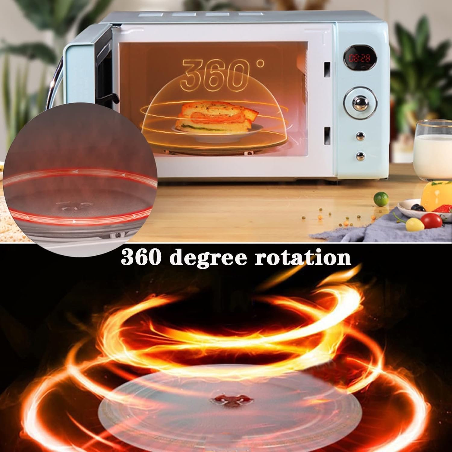 Microwave Turntable Glass Plate-Y-Shaped Bottom Design, Microwave Plate Smooth Running-for Microwave Oven, Durable Microwave Plate Replacement, With Turntable Motor Couple ( Size : 12.4in/315mm )