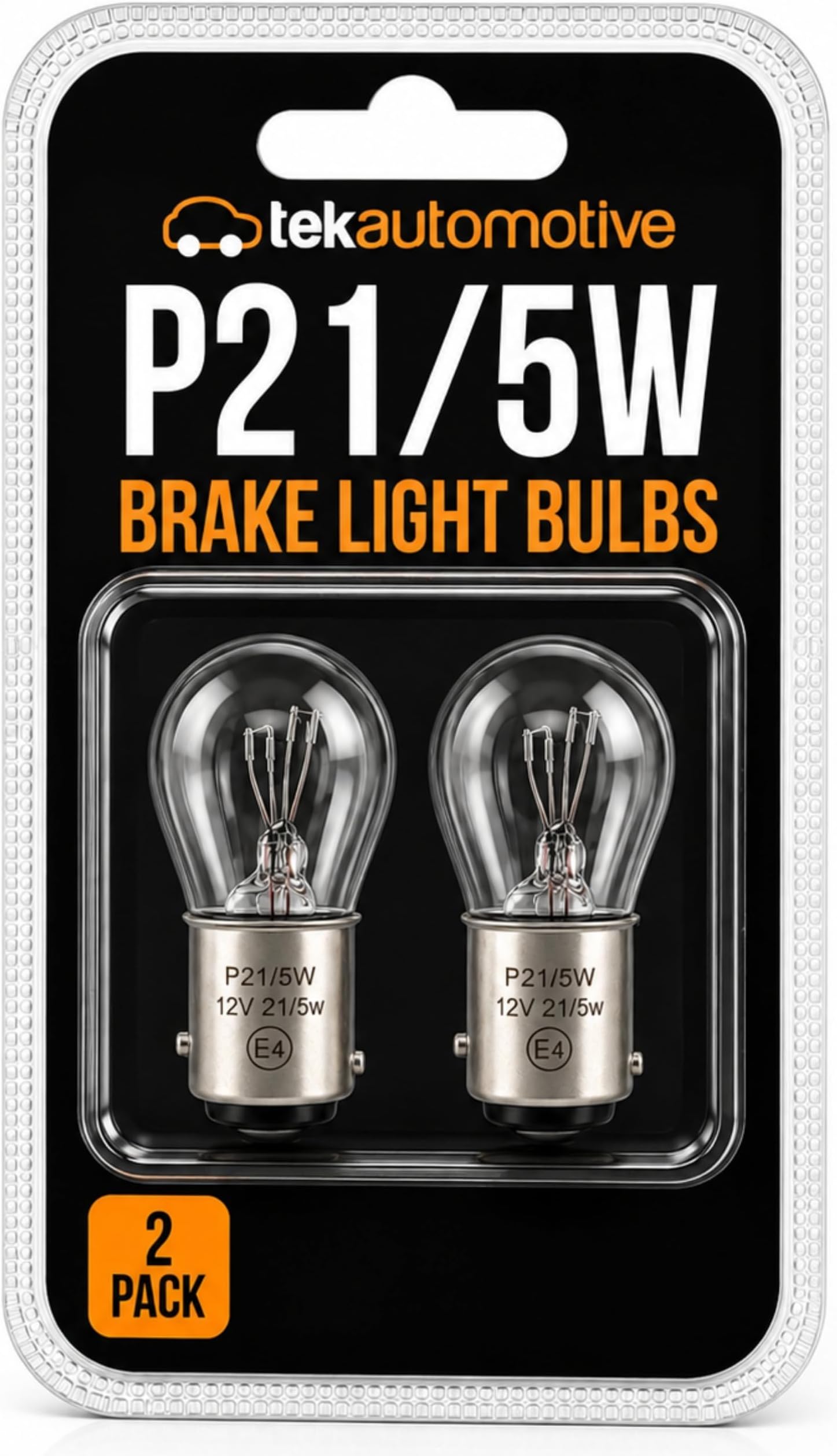 Tek Automotive P21/5W Bulb Brake Light 380 BAY15D 12V 21/5W - Twin Pack | Stop & Tail Car Bulbs, Staggered Pins, Dual Filament