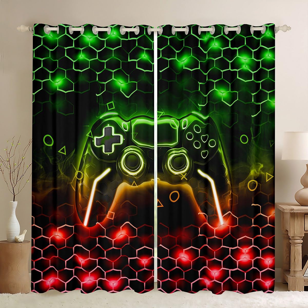 Rideaux occultants en nid d'abeille cadeaux de jeu hexagonaux pour ados