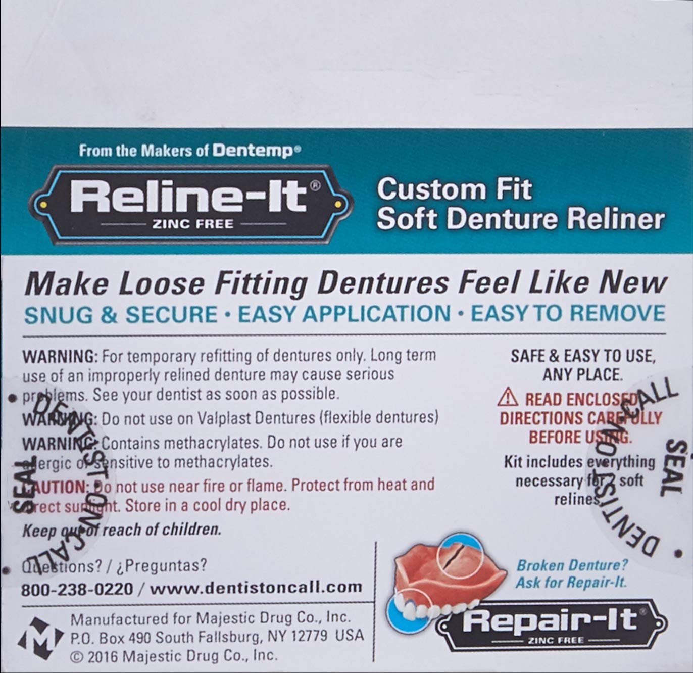 D.O.C. Reline-It Advanced Denture Reliner Kit