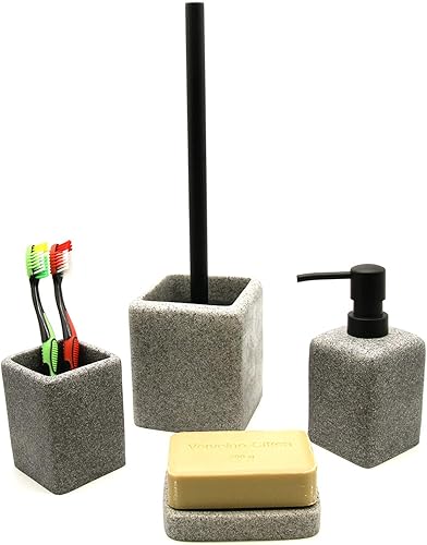 Miniatura 7 de Dispensador de jabón de manos y loción cuadrado de granito de 10 onzas líquidas