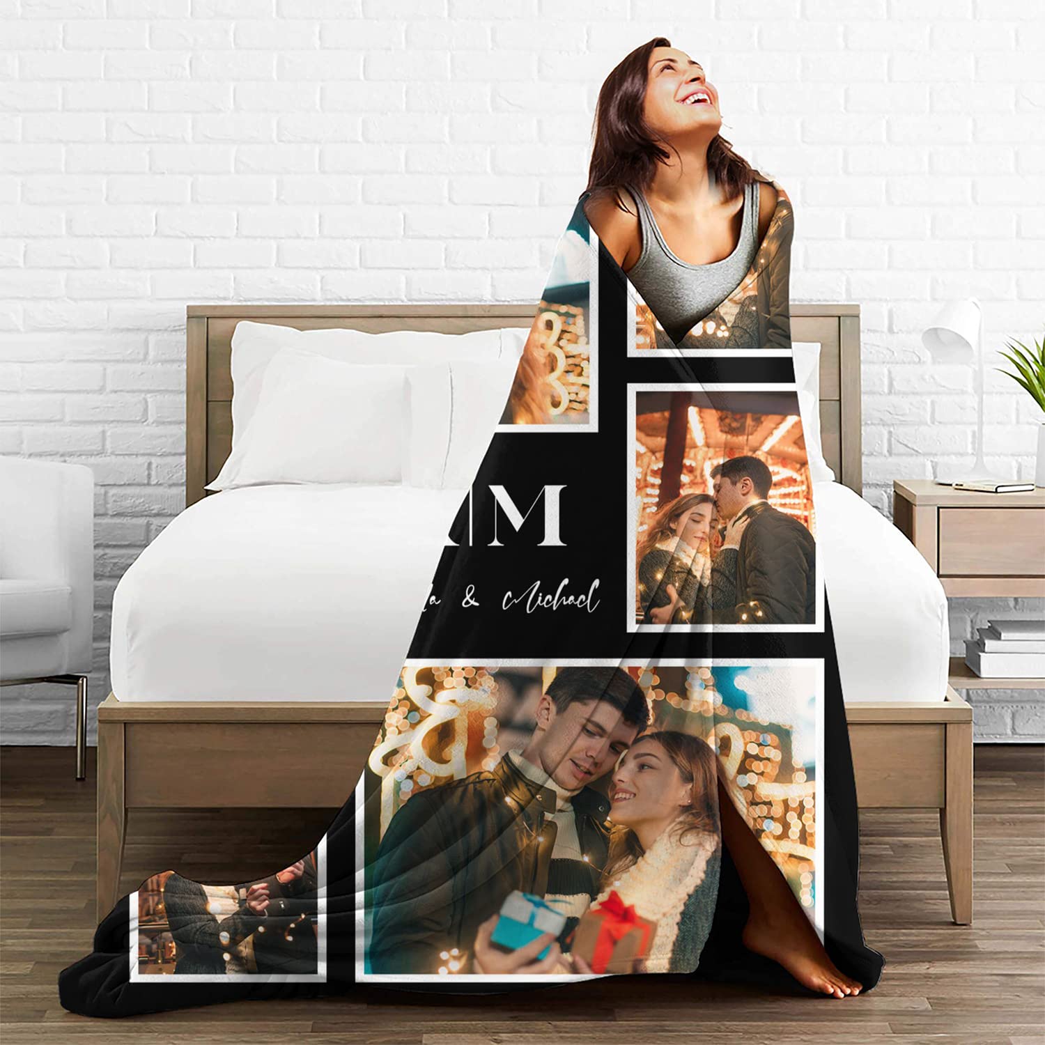 Easycosy personalisierte Decken für Paare Geschenke Benutzerdefinierte Bild, Foto werfen für Freundin Ihr Geburtstag Anniversay Ideen 150×200cm