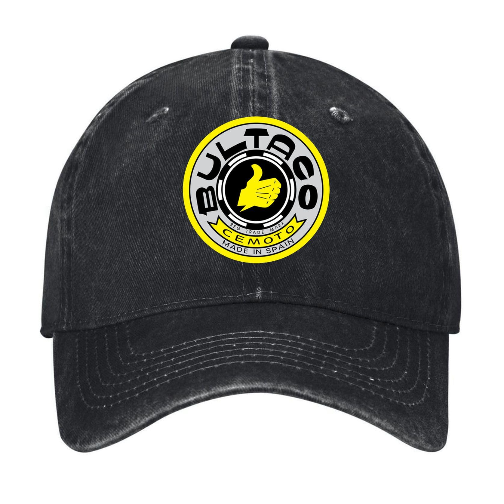 luuchrzz Bultaco Cemoto Motorcycle Logo Black Vintage Washed Cotton Blank Baseball Cap Adjustable Dad Hat for Men Women