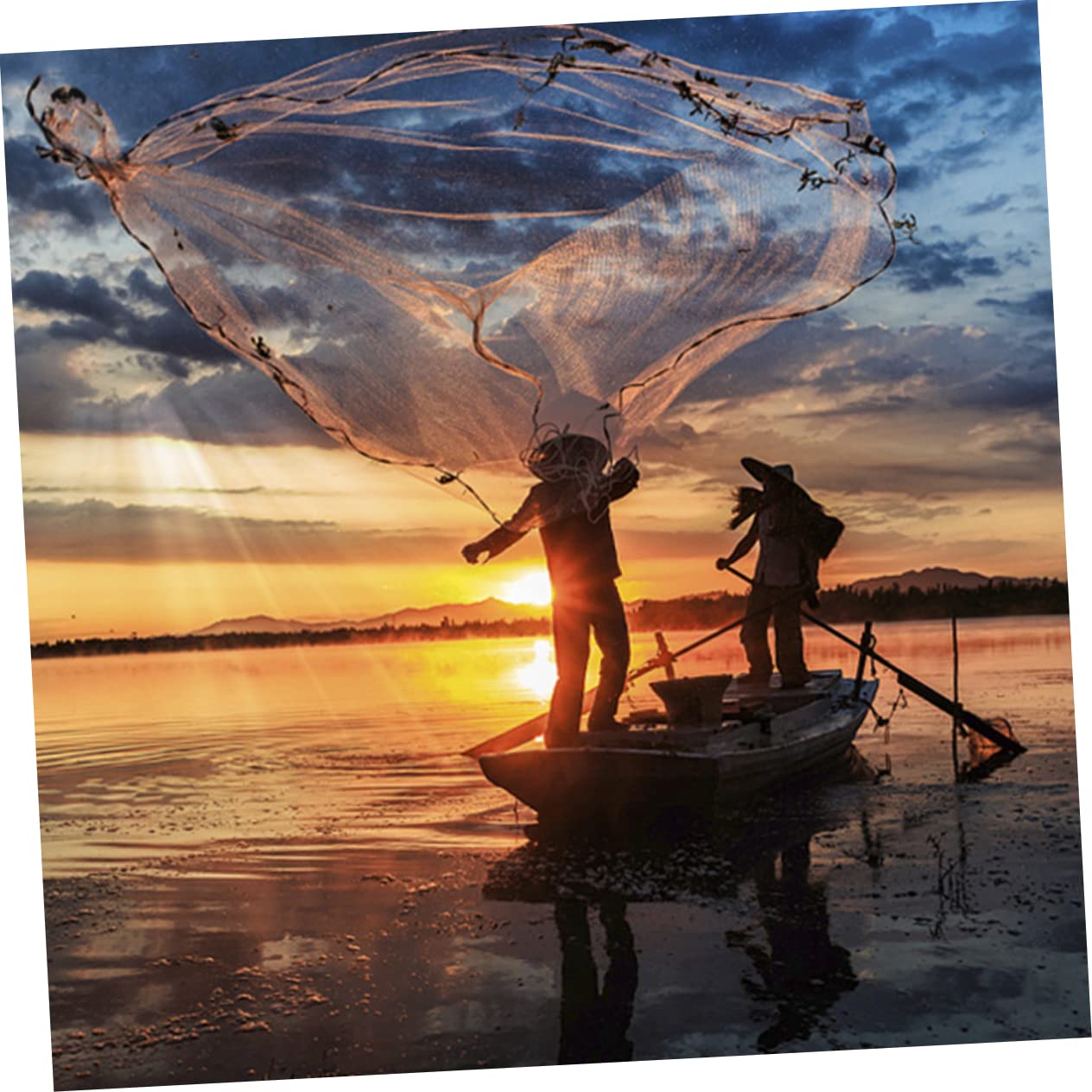 Sosoport Américain Fonte Filet De Pêche Fonte Maille Filet De Pêche Main Coulée Filet Lancer Réseau De Pêche Outil Lancer Appât Net Appât Filet De Pêche Leurres d'eau Salée Eau Douce États