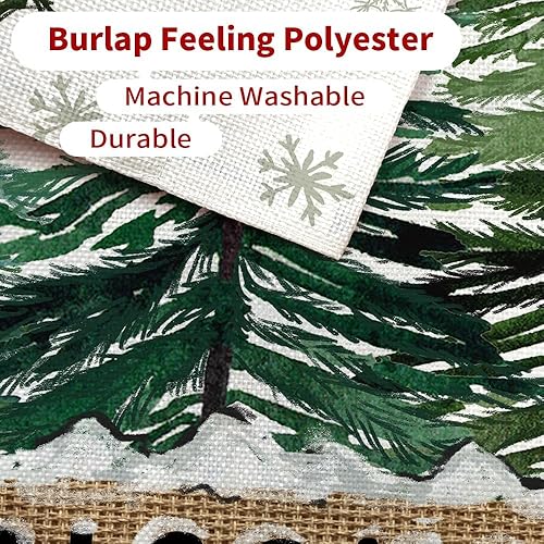 Miniatura 5 de CROWNED BEAUTY Bandera de jardín de Navidad de 12 x 18 pulgadas, arpillera de doble cara para copos de nieve exteriores, árboles de Navidad,