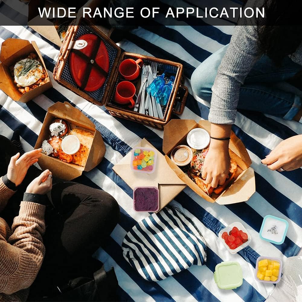 6Pcs Mini Food Storage Containers, Leakproof Lids, Condiment Sauce Containers, Mini Freezer Storage Containers Airtight Containers, Dishwasher Freezer and Microwave Safe, 2oz - Image 5