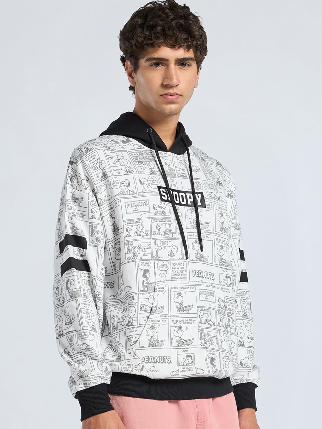Bewakoof X Peanuts Snoopy męska bluza polarowa z kapturem Bewakoof Heavy Duty 1.0 męska bluza z kapturem odzież zimowa