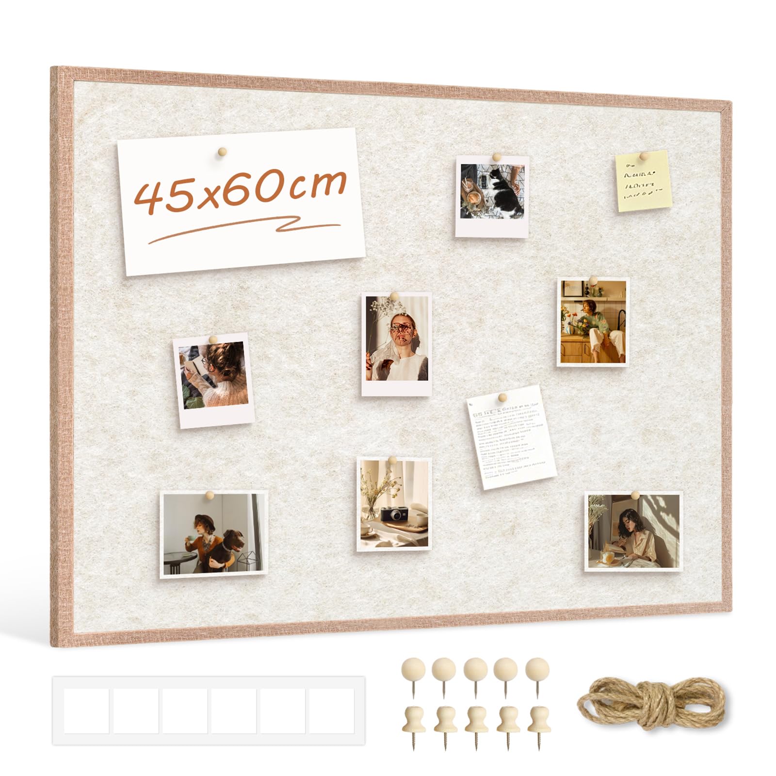 DOLLAR BOSS Small Pin Board 100% Felt Cork Boards for Walls 45X60 cm