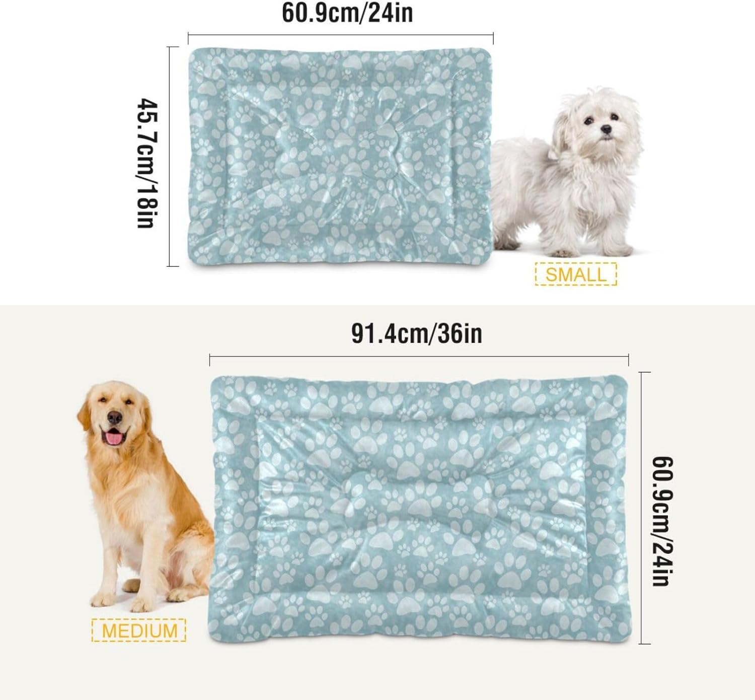 review Joko lvery Doggy Paw Print Dog Cat Bed for Crate Anti Slip Sleeping Mats Soft Crate Pad Machine Washable Crate Mat for Dogs Cats Indoor Puppy Pet Supplies Gifts 24 * 18 in