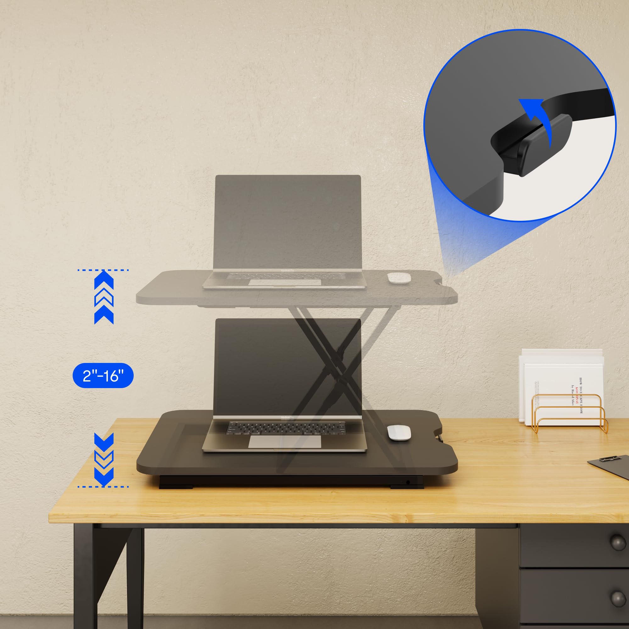 Snapklik.com : FLEXISPOT 27inch Standing Desk Converter Ultra Low ...