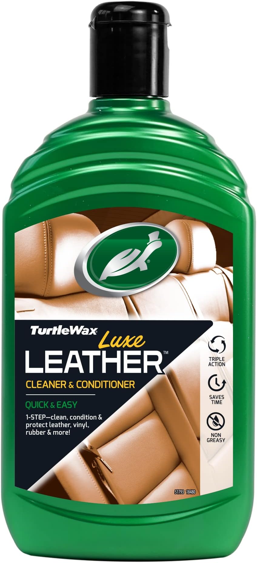 Turtle Wax 51793 Luxe Leather Car Seat Upholstery Cleans, Restores & Protects Car Interior 500ml
