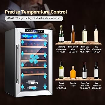 COSTWAY 20 Inch Wine Cooler, 33 Bottles Wine Refrigerator