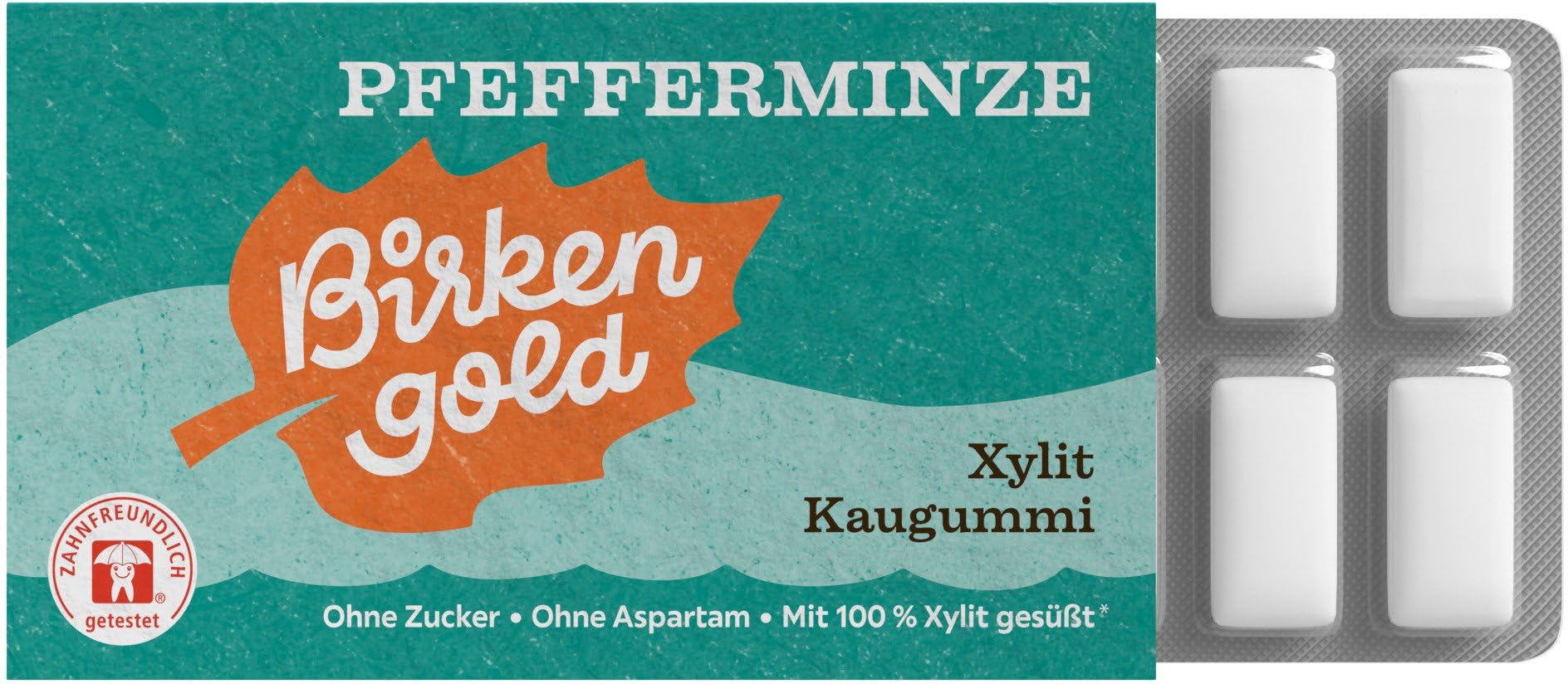 Birkengold Kaugummi Pfefferminze (12 Stück) 24 x 17 g