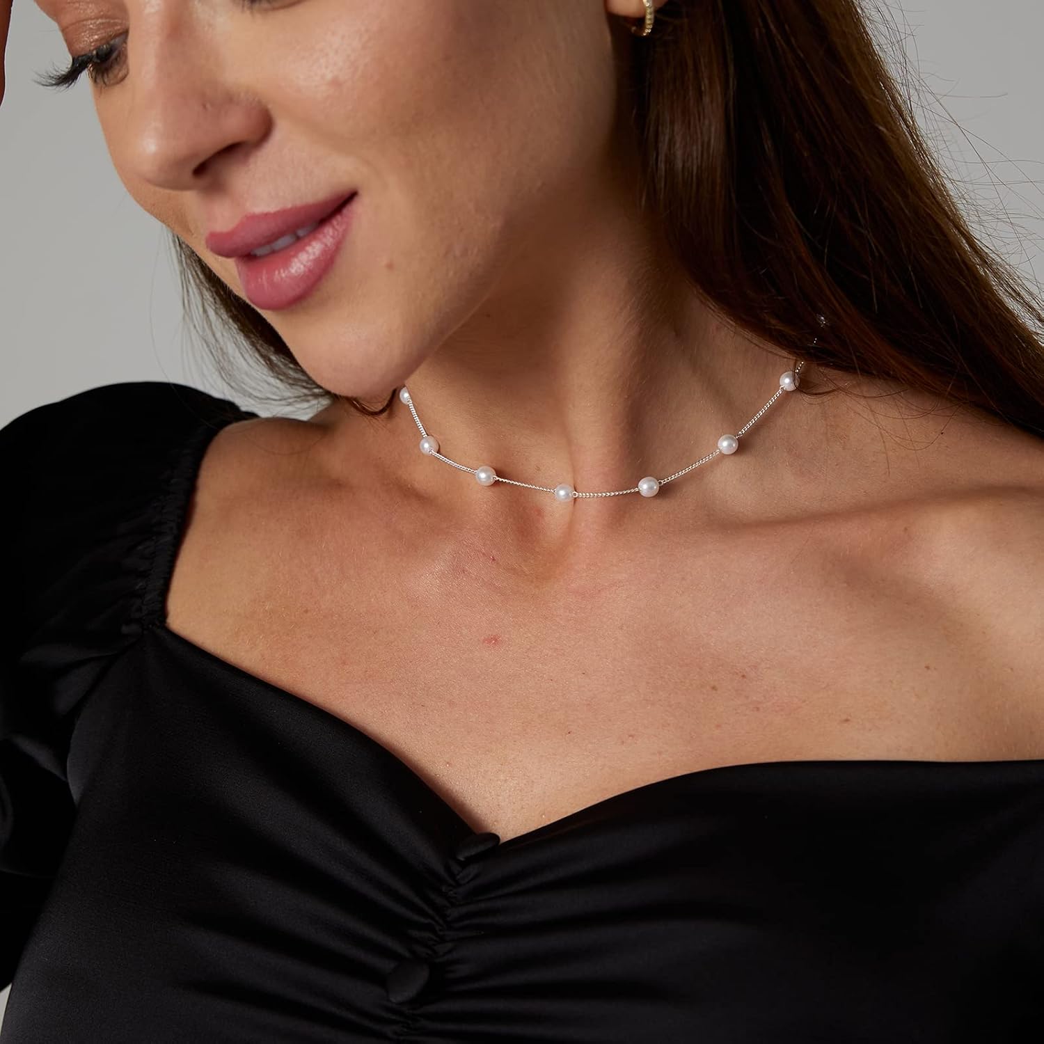 VIROMY Dainty Pearl Choker Necklace for Women 14K Gold Plated Pearl Necklaces Simple Trendy Everyday Jewelry - Image 4