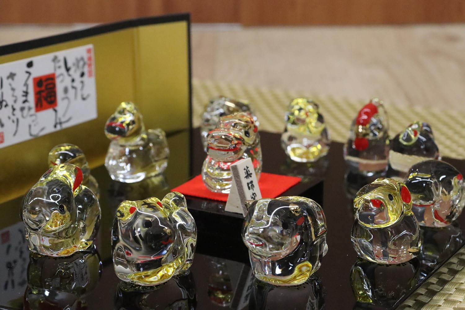 Amazon.co.jp: 薬師窯 毎年使える 干支の置物 縁起物 クリスタル