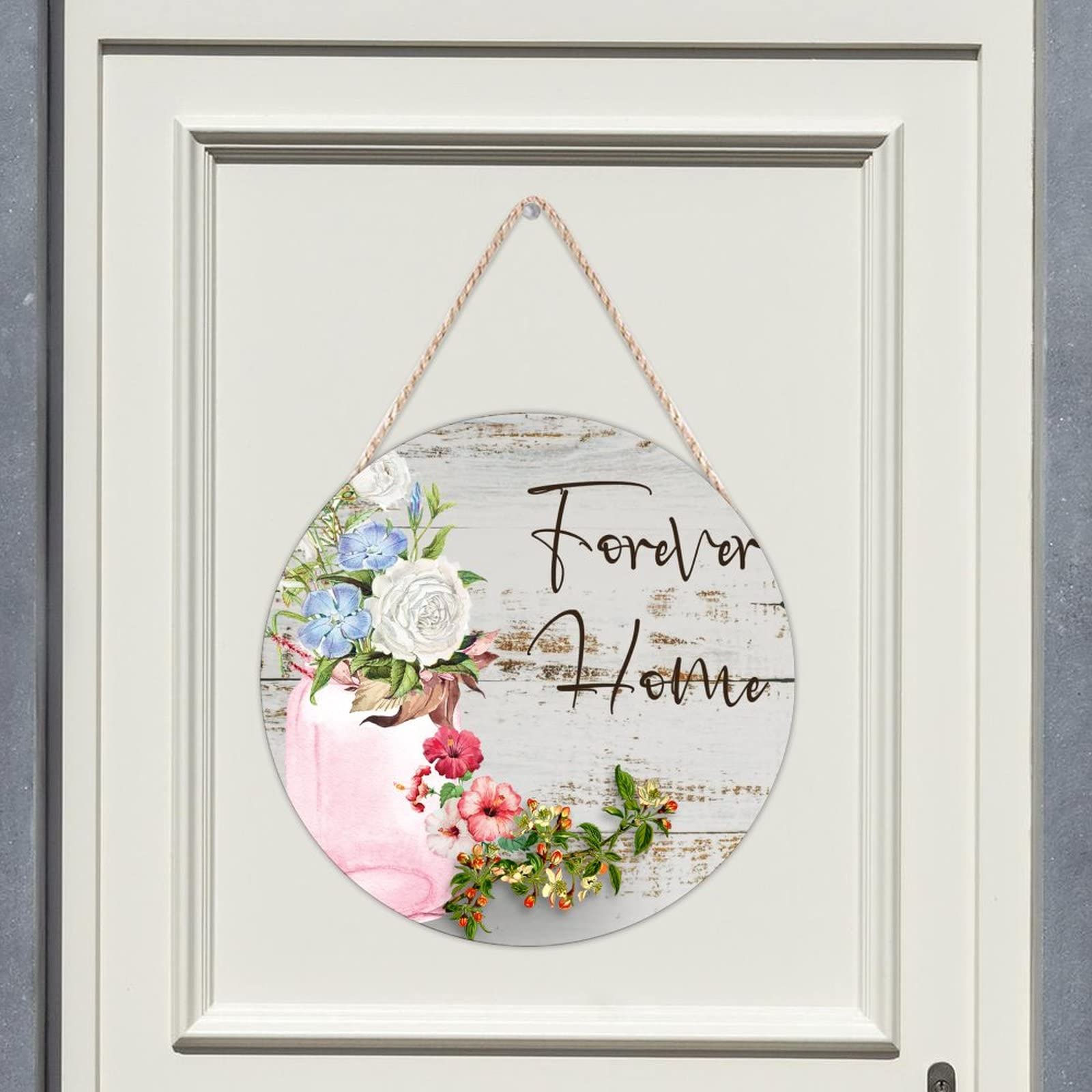 Cartello Di Benvenuto In Legno Con Camion Rosso E 11 Inserti Stagionali - Decorazione Rustica Per Portico, Parete O Ingresso (36x30 Cm)